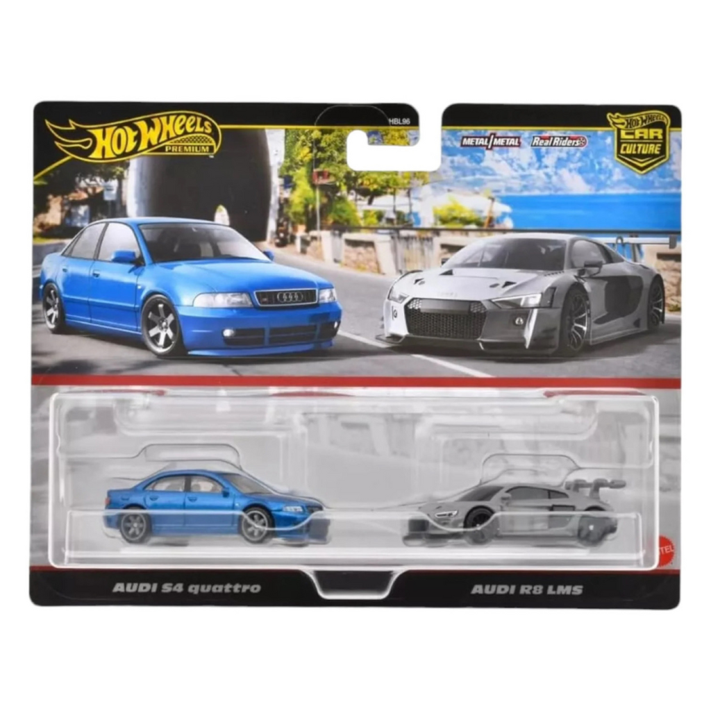 Hot Wheels Premium Pack Audi S4 Quattro & Audi R8 LMS JDY82