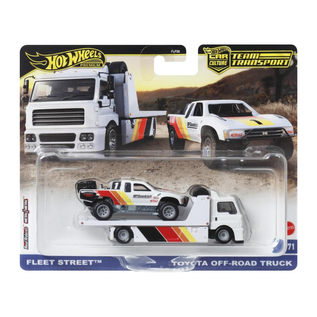 Hot Wheels Premium Team Transport Toyota off-road pick-up Truck & Fleet Street HRV39