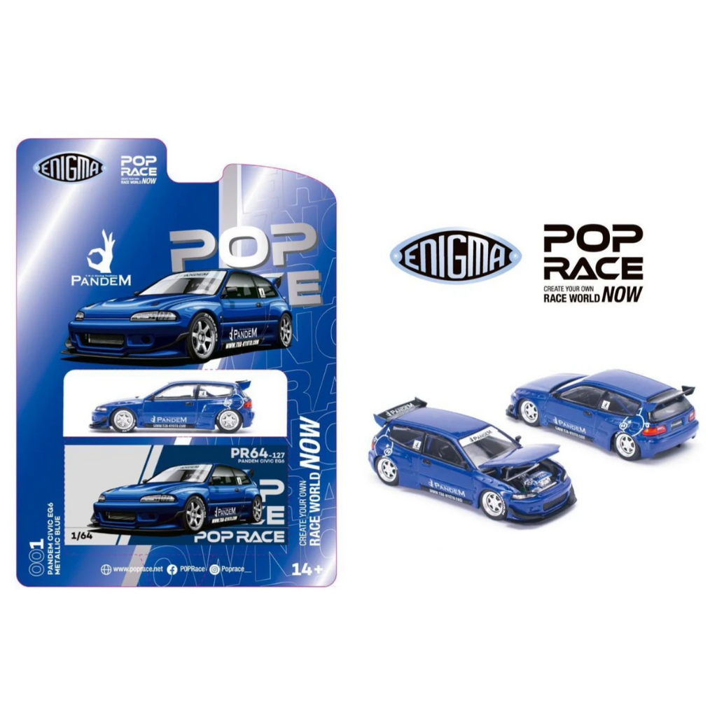 Pop Race Pandem Civic EG6 v1.5, metallic blue PRE001
